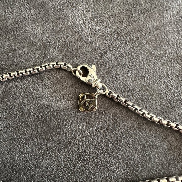 David Yurman Tiger Iron Dog Tag & DY Small Box Chain Necklace - 24" - Picture 14 of 15